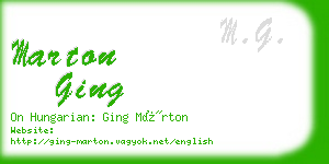 marton ging business card
